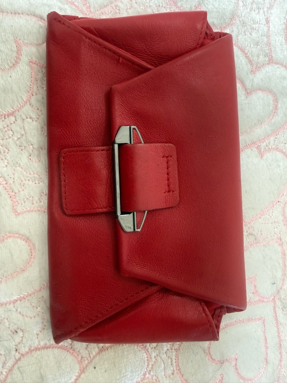 Beautiful Soft Red Leather Key & Card Holder Wallet - Women